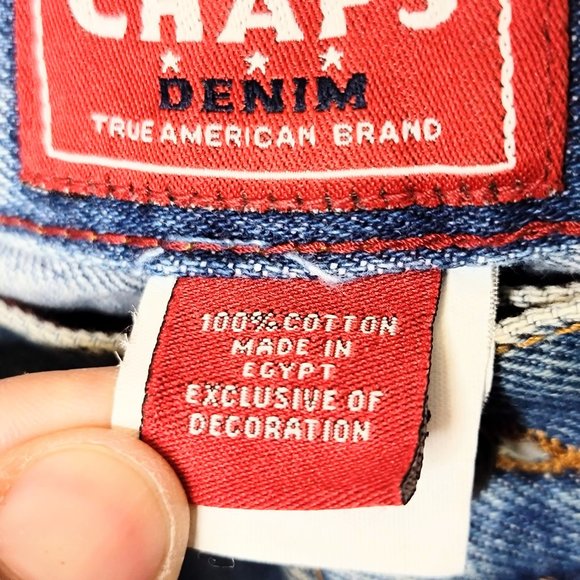 CHAPS Denim Men's Vintage 90s Relaxed Fit Blue Denim Jeans Size 42x32 - Picture 5 of 10